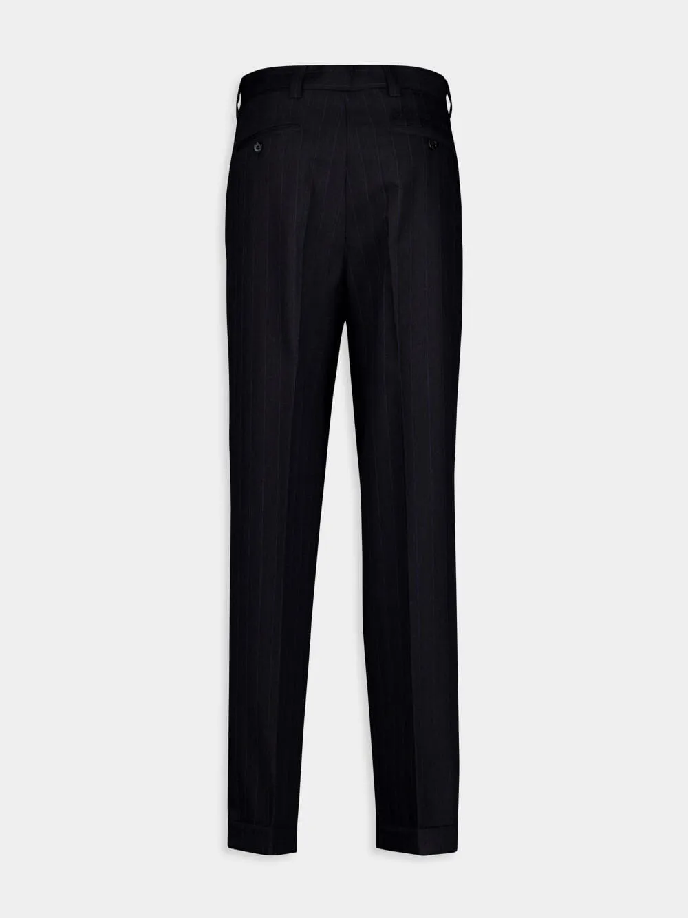 Pinstriped Wool Trousers