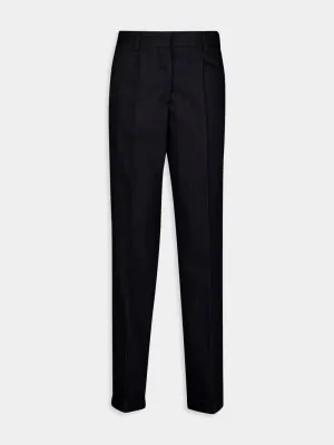 Pinstriped Wool Trousers
