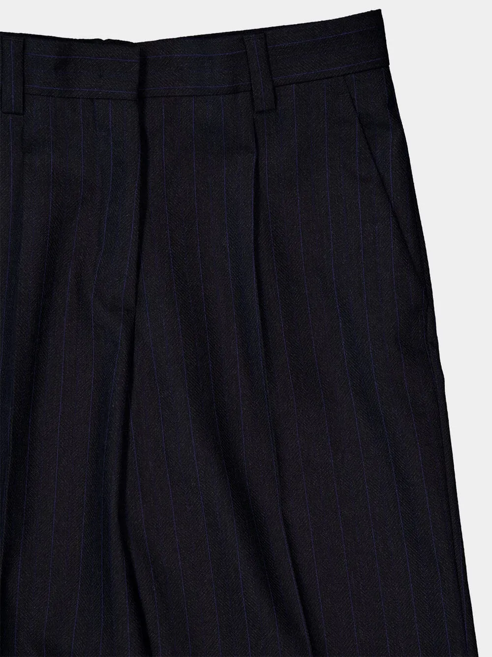 Pinstriped Wool Trousers