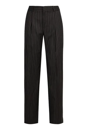 Pinstriped wool trousers