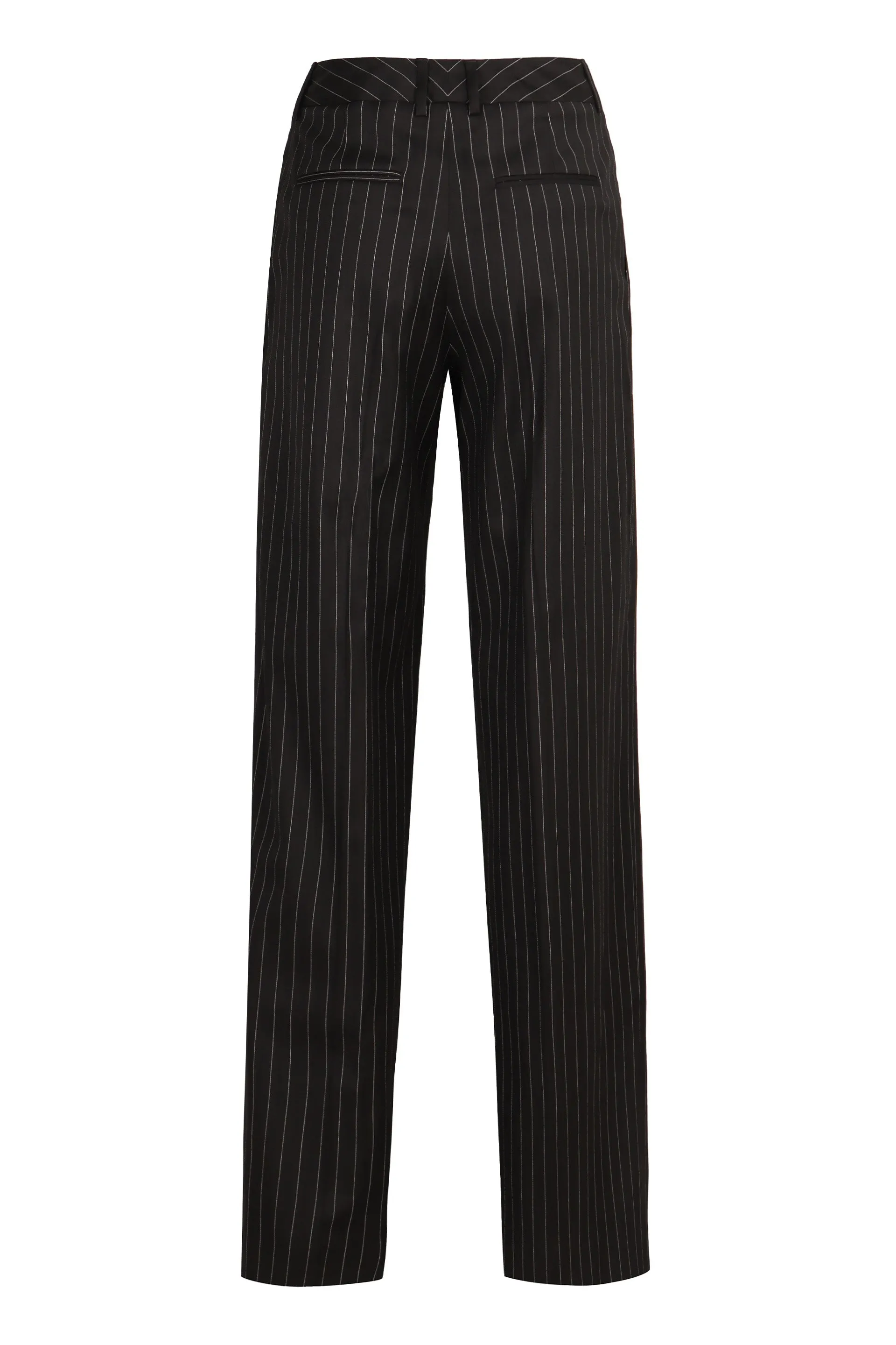 Pinstriped wool trousers