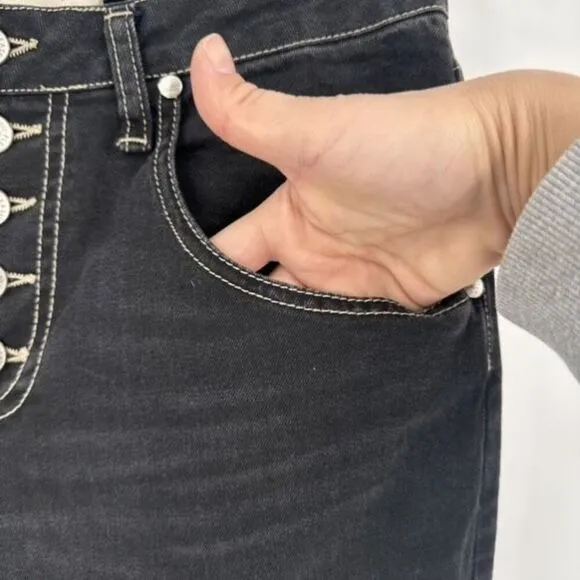 Please Button Fly Black Boyfriend Jeans Made in Italy Size XS X Small
