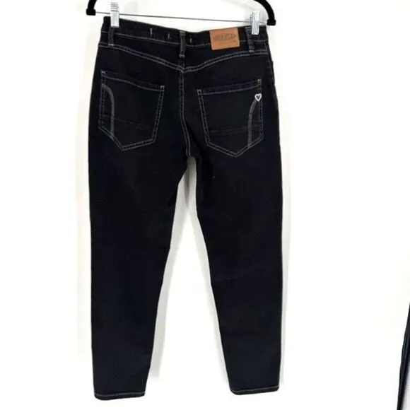 Please Button Fly Black Boyfriend Jeans Made in Italy Size XS X Small