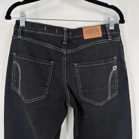Please Button Fly Black Boyfriend Jeans Made in Italy Size XS X Small