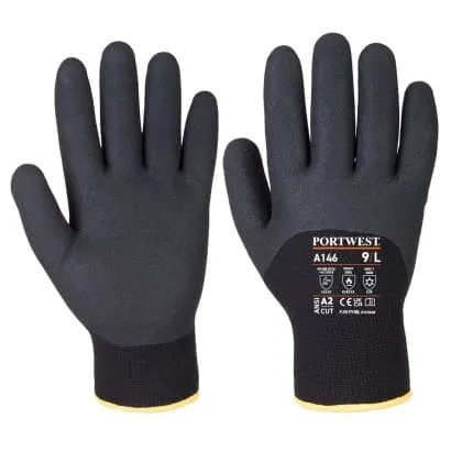 Portwest Arctic Winter Builders Grip Thermal Glove-(12 pairs) A146