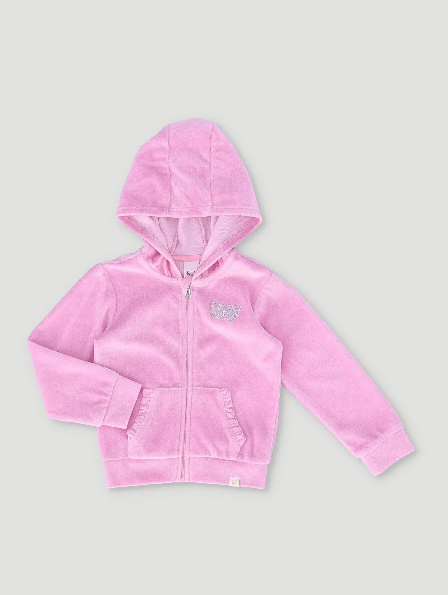 Pre-Girls Velour Track Top & Bottom Set - Pink