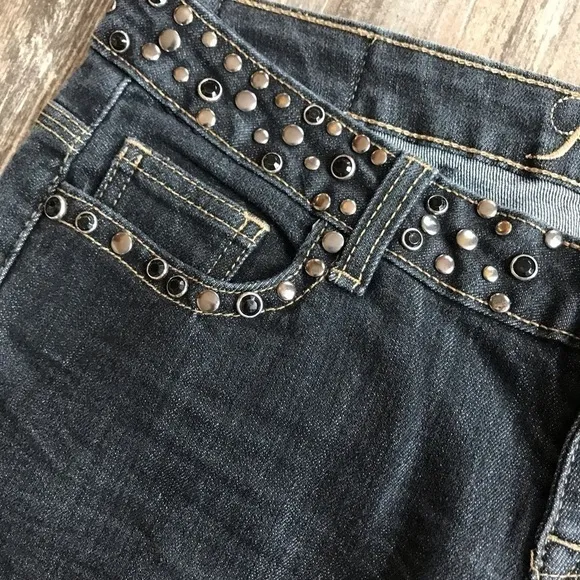 PREMIER bling flap back pocket stretch skinny jeans size 3/4
