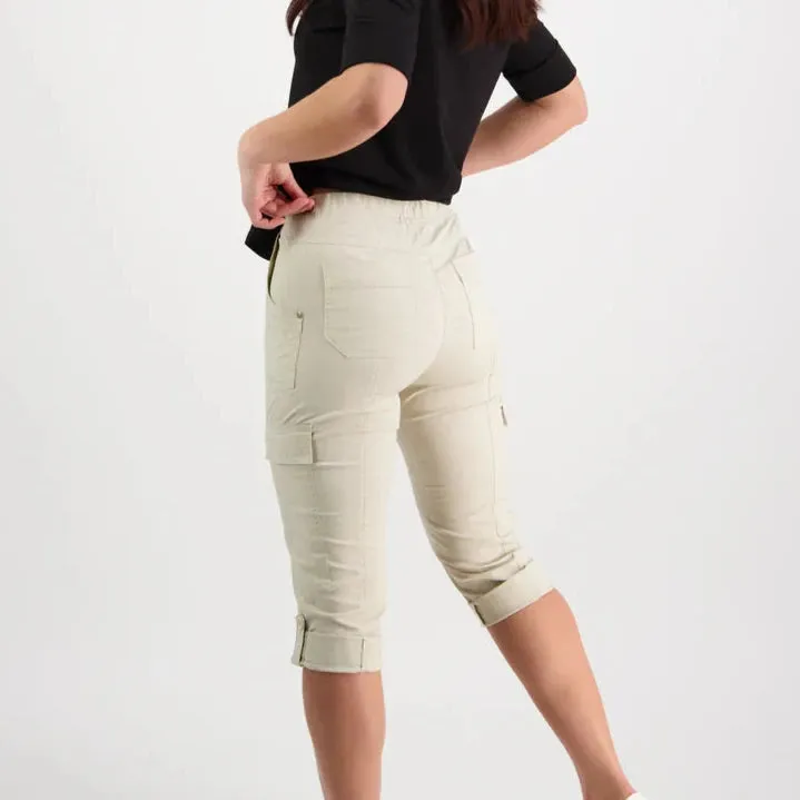 Pull On Cargo Pants - Sand