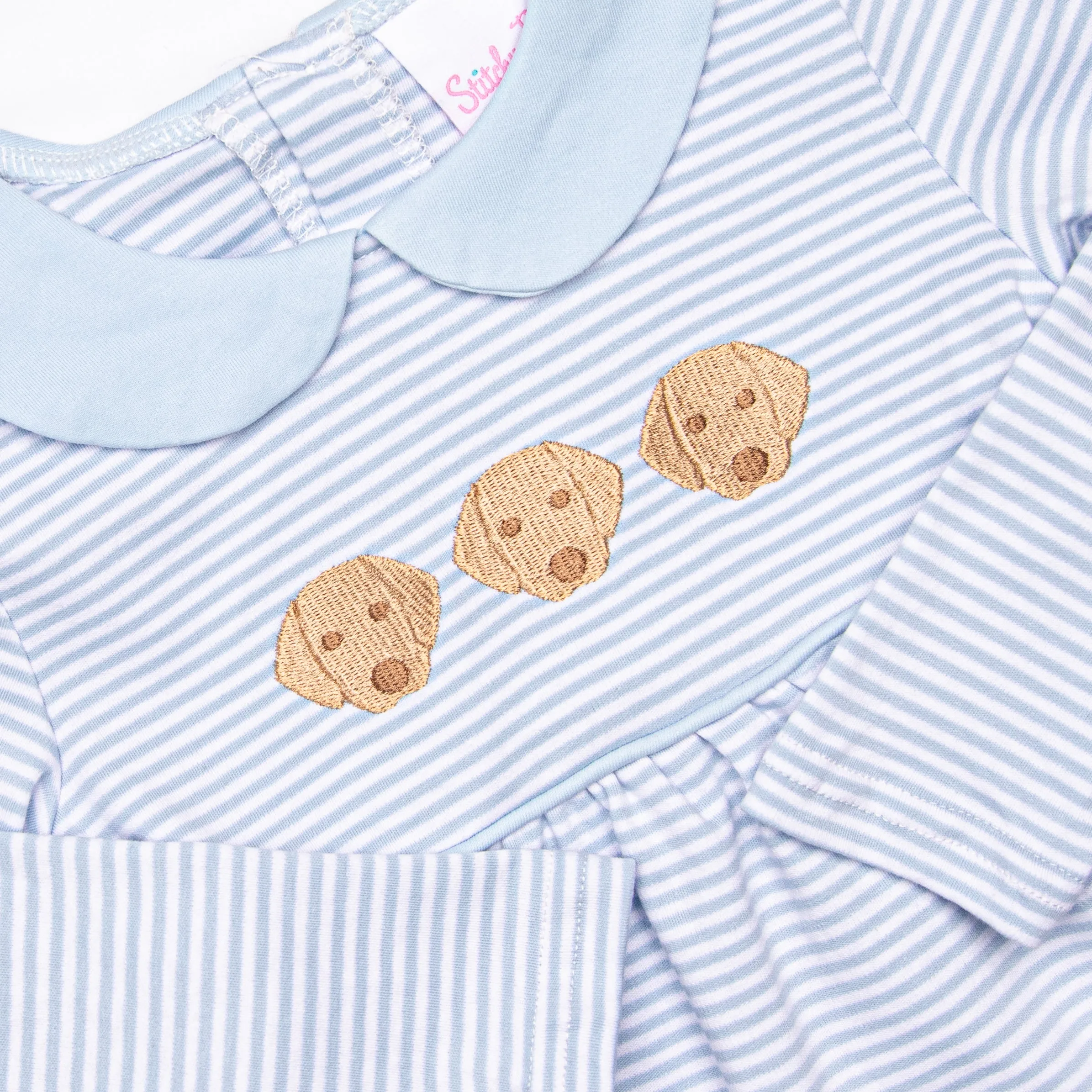 Pups and Paws Pima Embroidered Legging Set, Blue