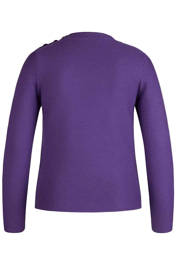 PURPLE SHOULDER BUTTON PULLOVER
