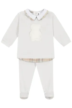 "Aries" Light Grey Velour Faux Fur Teddy Top & Leggings