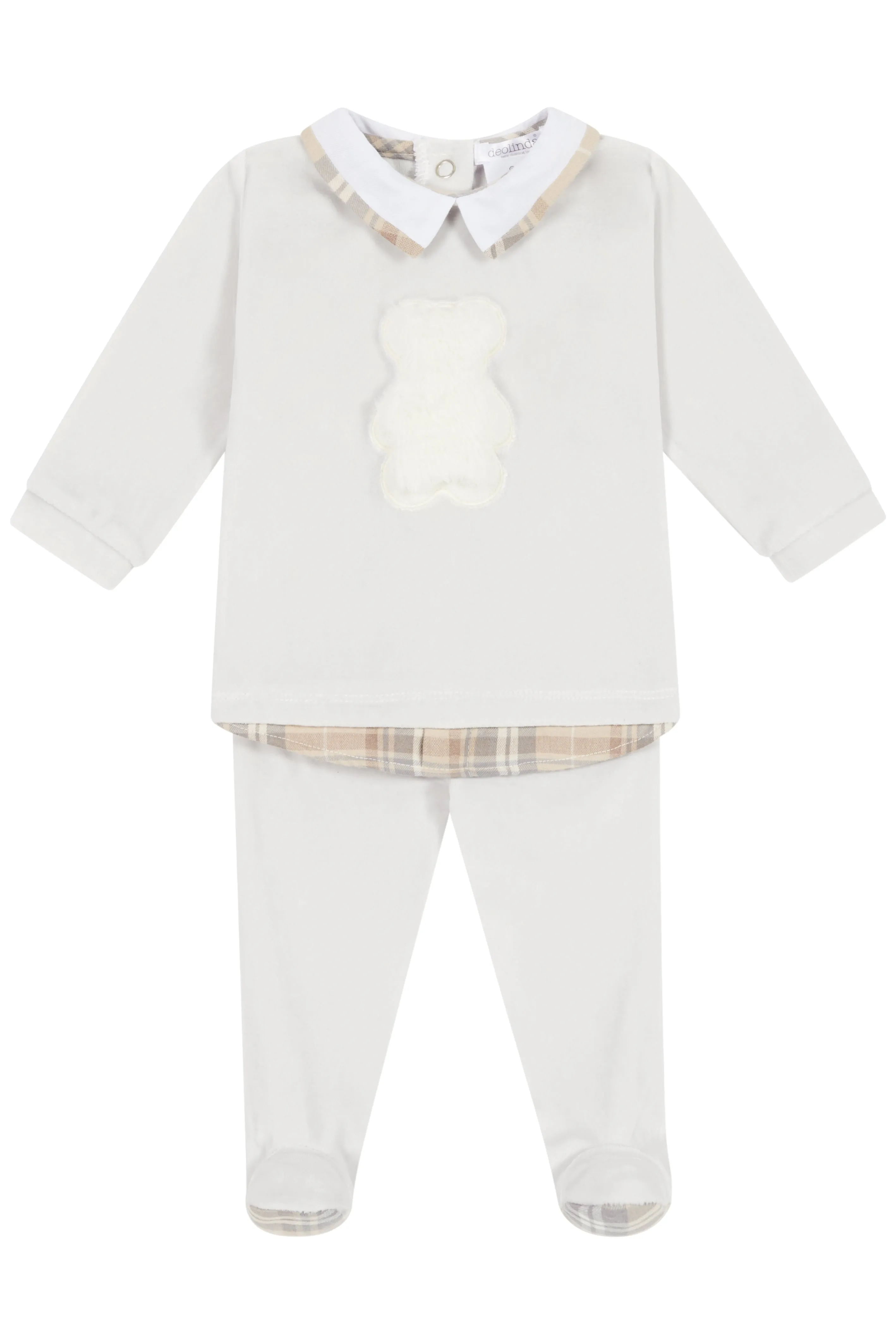 "Aries" Light Grey Velour Faux Fur Teddy Top & Leggings