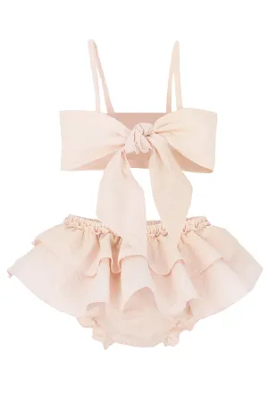 "Eleonore" Apricot Tie Blouse & Bloomers