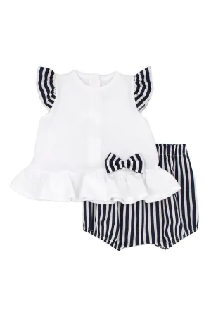 "Oriana" Black Striped Top & Bloomers