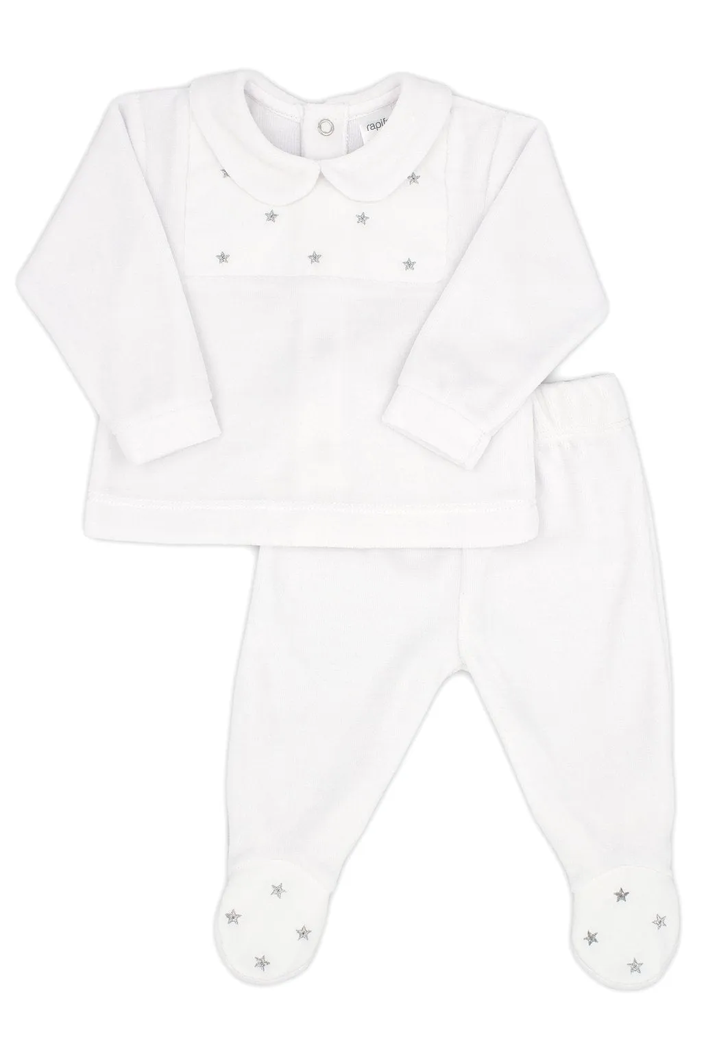 "Sutton" White Velour Star Top & Leggings