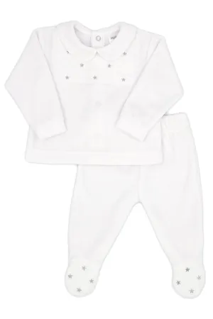 "Sutton" White Velour Star Top & Leggings