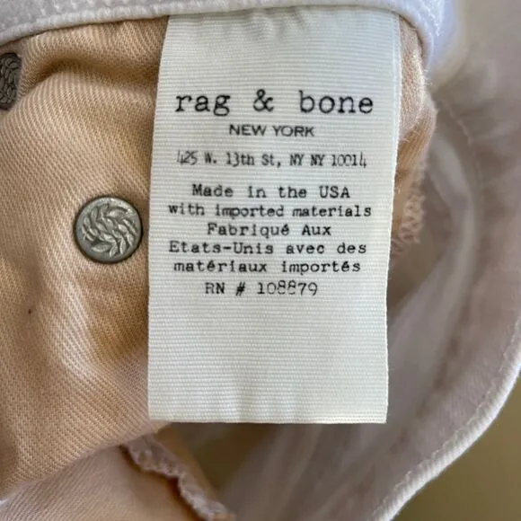 RAG &amp; BONE THE DRE THE BOYFRIEND JEANS IN AGED BRIGHT WHITE