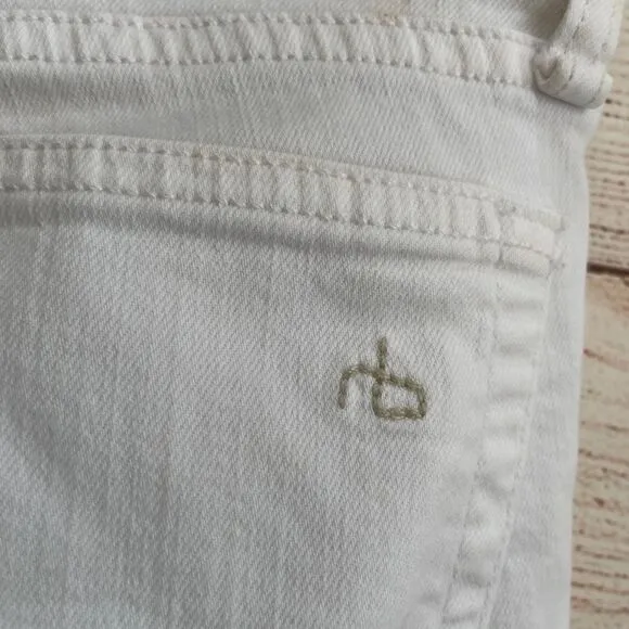 RAG &amp; BONE THE DRE THE BOYFRIEND JEANS IN AGED BRIGHT WHITE