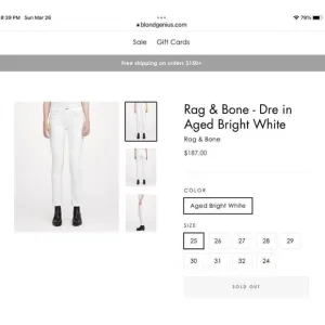 RAG &amp; BONE THE DRE THE BOYFRIEND JEANS IN AGED BRIGHT WHITE