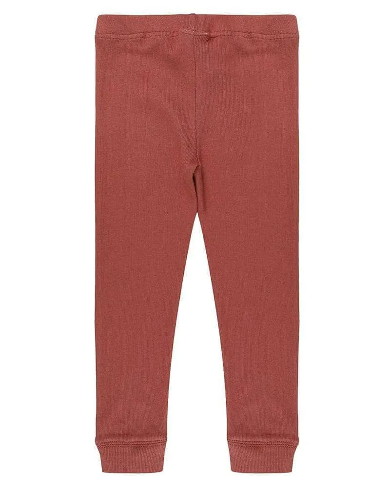 Red Rib Leggings