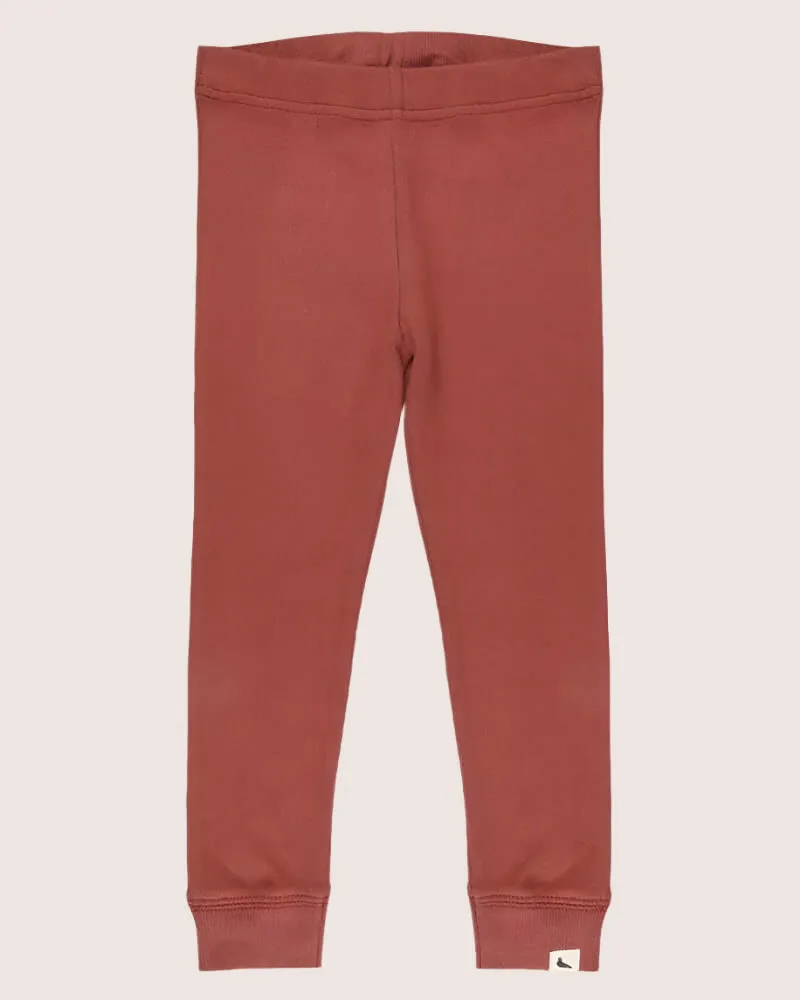 Red Rib Leggings