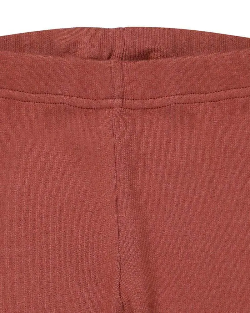 Red Rib Leggings