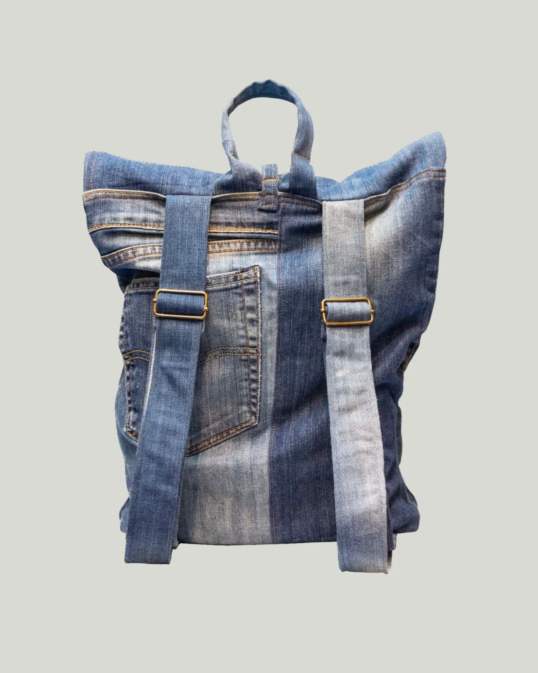 REGENERATE YOUR JEANS DENIM ROLL UP BACKPACK