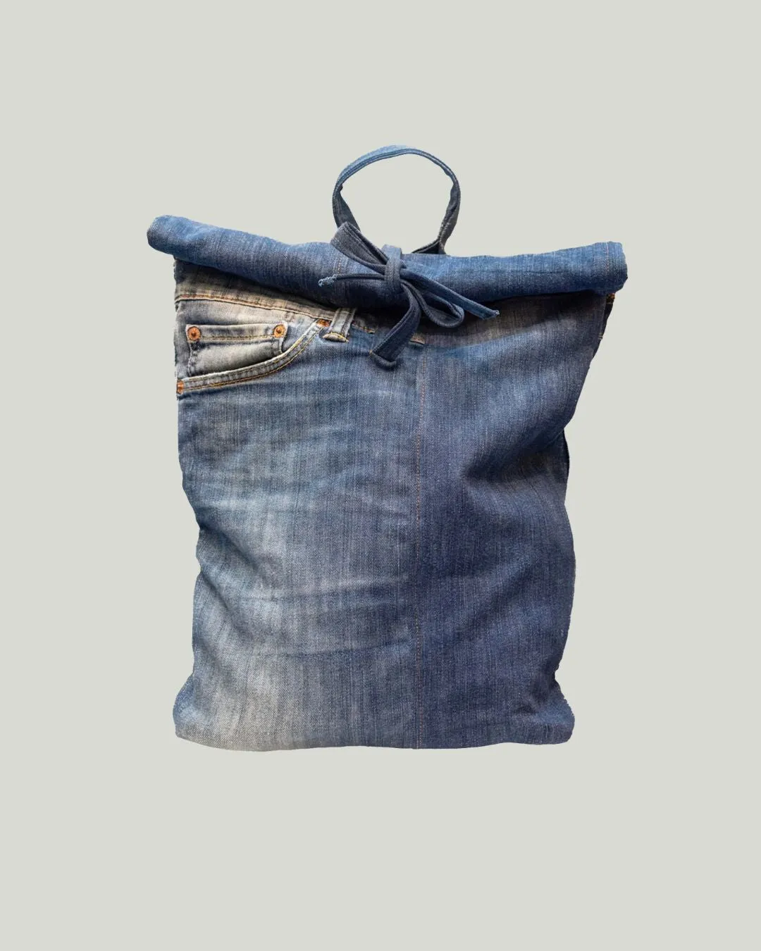 REGENERATE YOUR JEANS DENIM ROLL UP BACKPACK