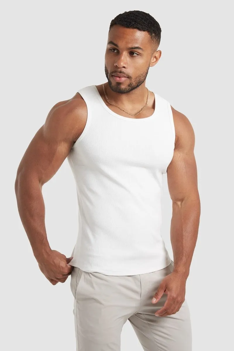 Ribbed Vest in White