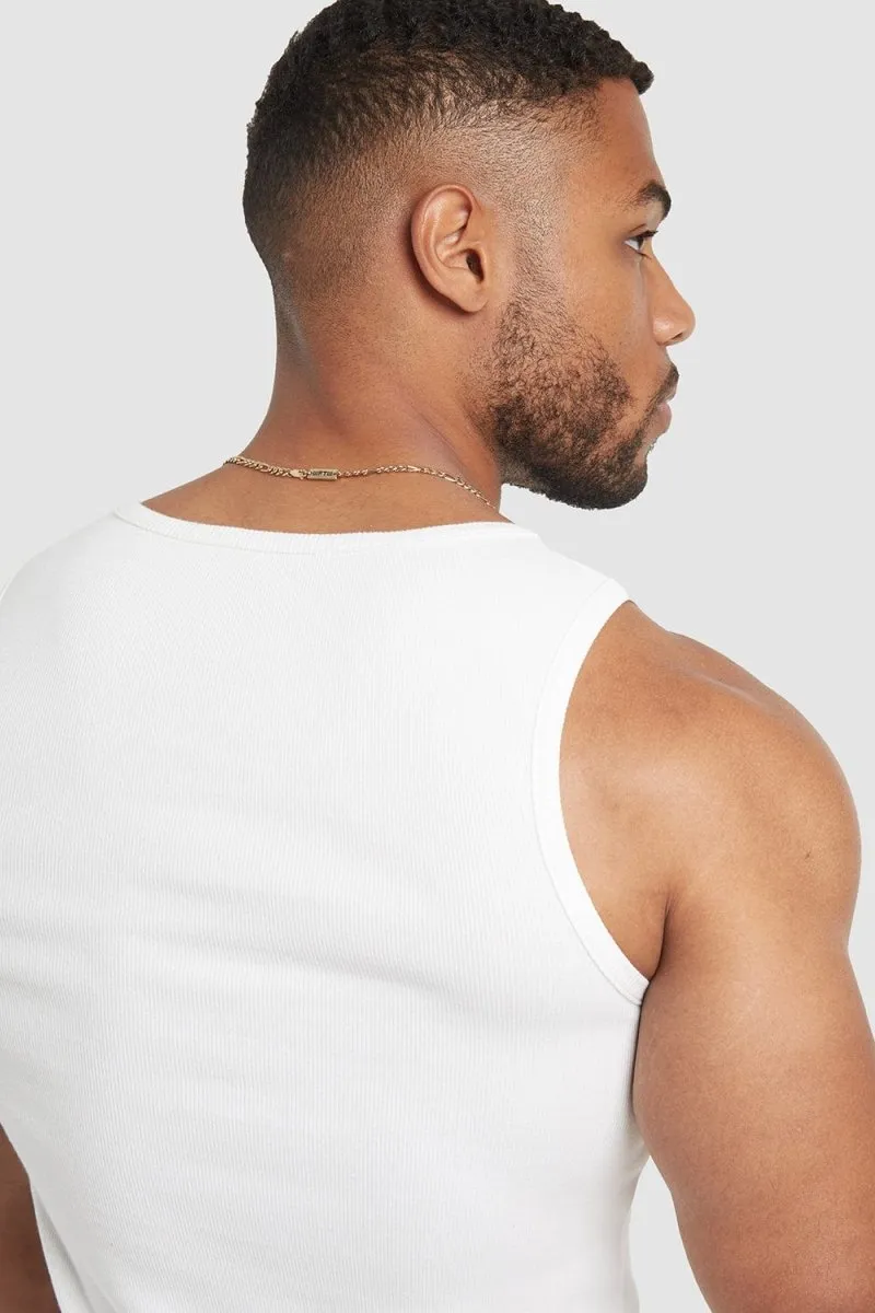 Ribbed Vest in White