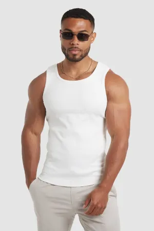 Ribbed Vest in White