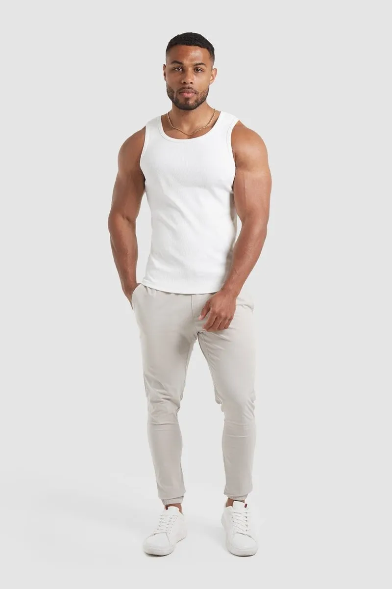 Ribbed Vest in White