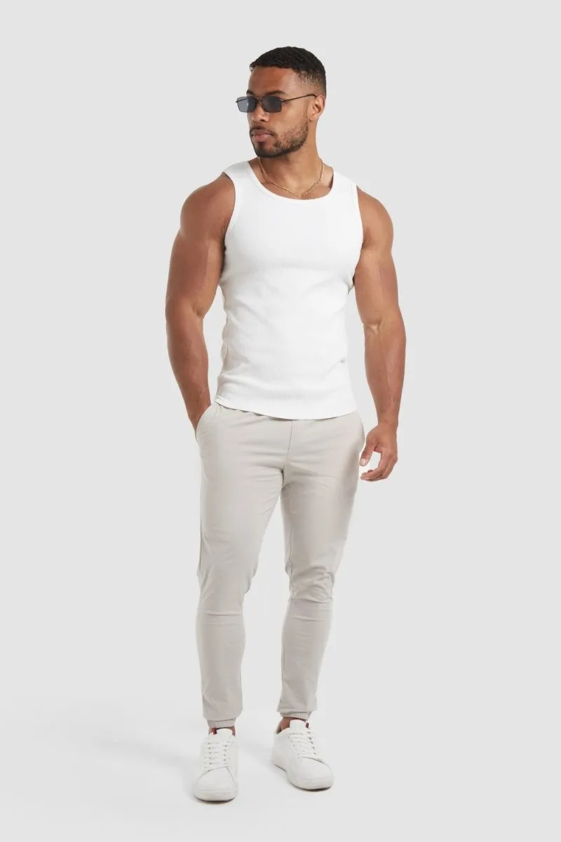 Ribbed Vest in White