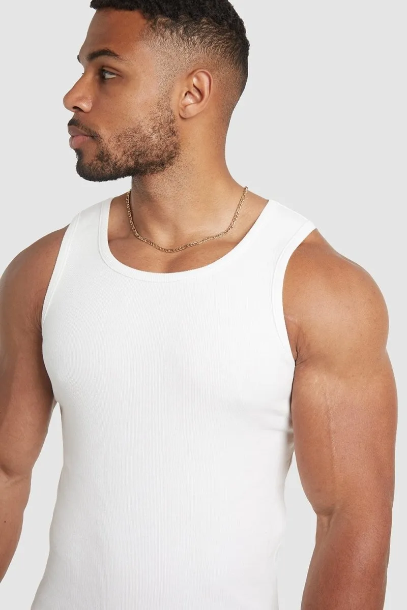 Ribbed Vest in White