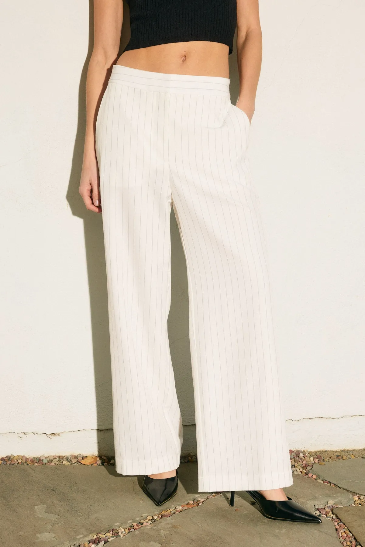 Rio Pinstriped Wide Leg Trousers