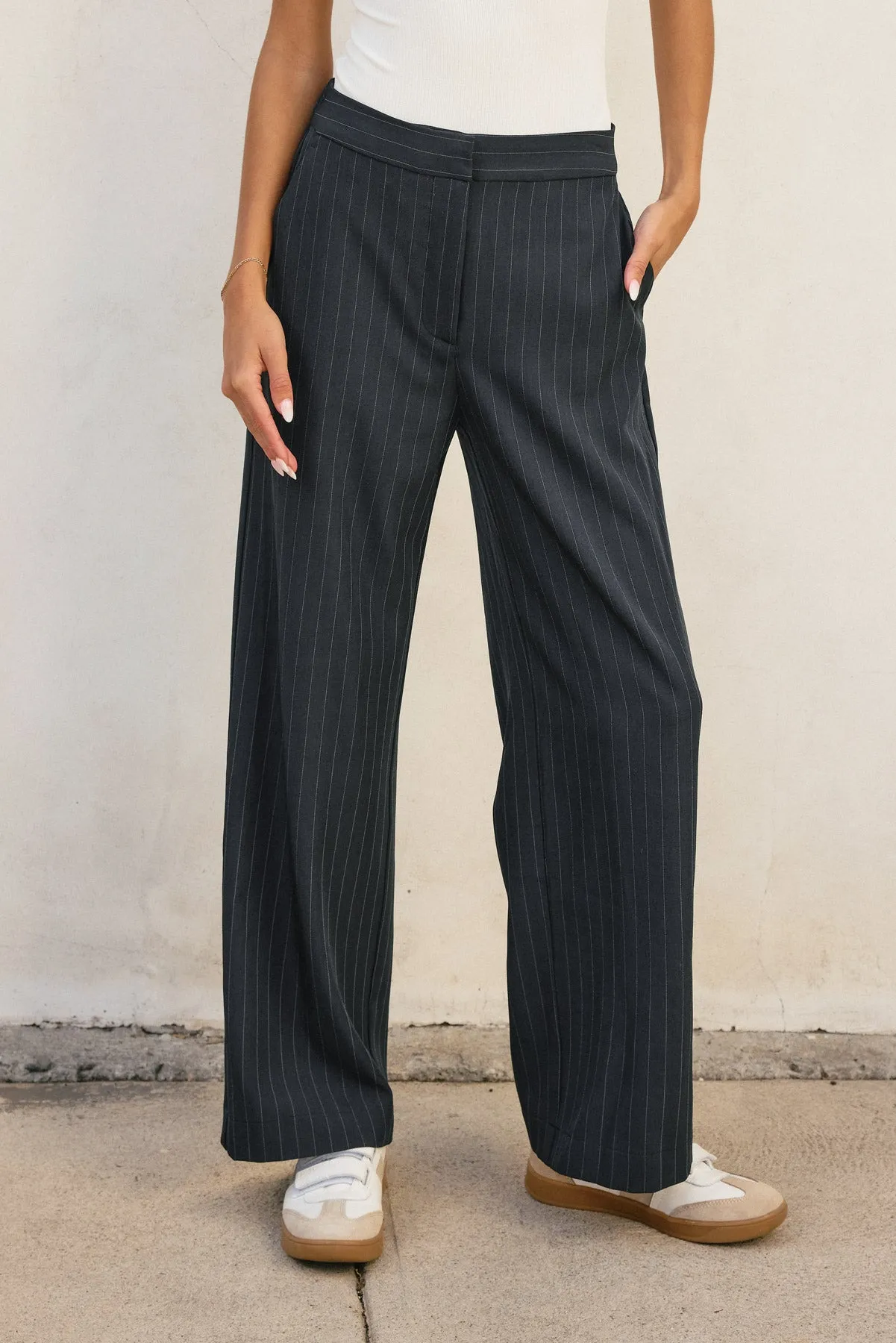Rio Pinstriped Wide Leg Trousers