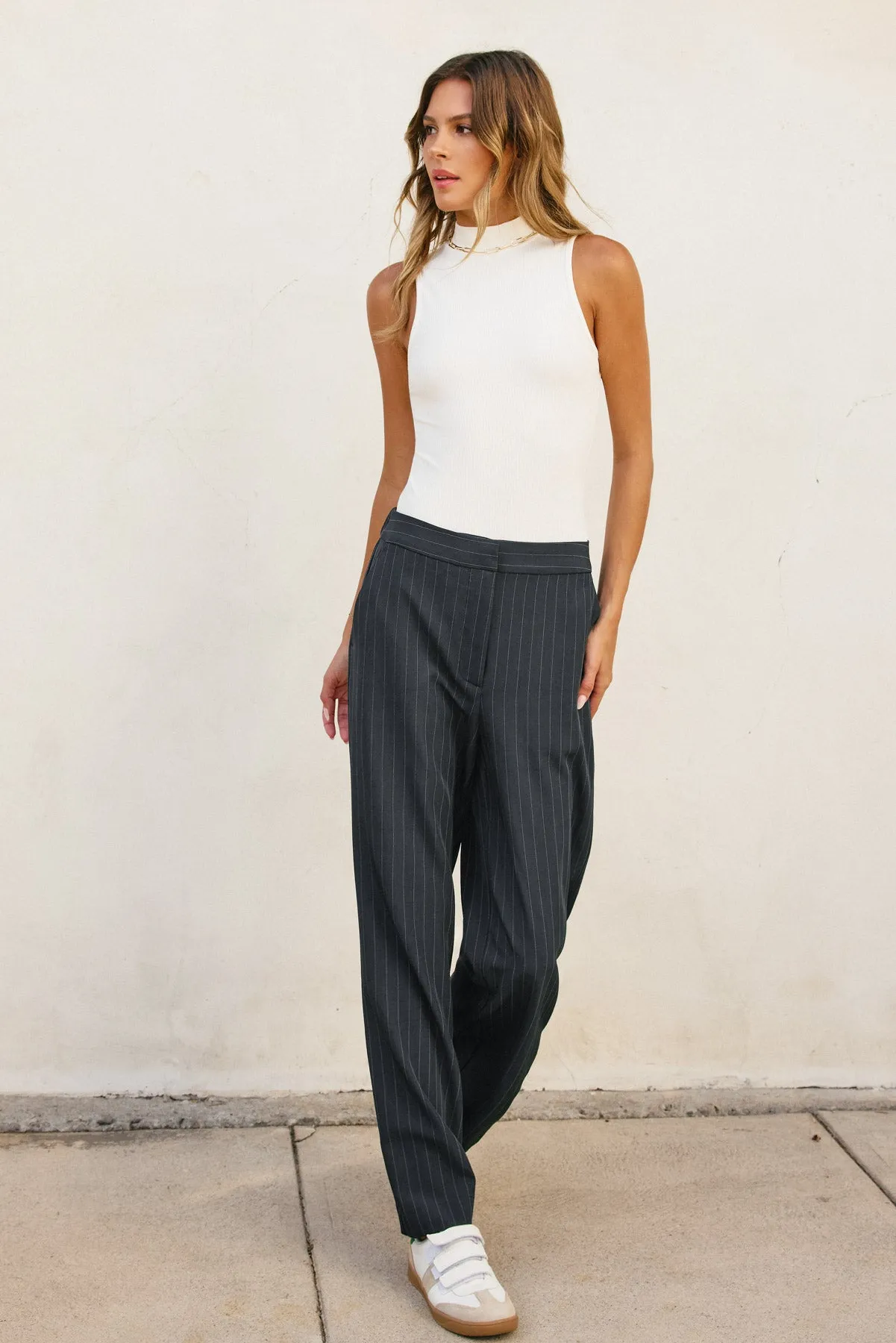 Rio Pinstriped Wide Leg Trousers