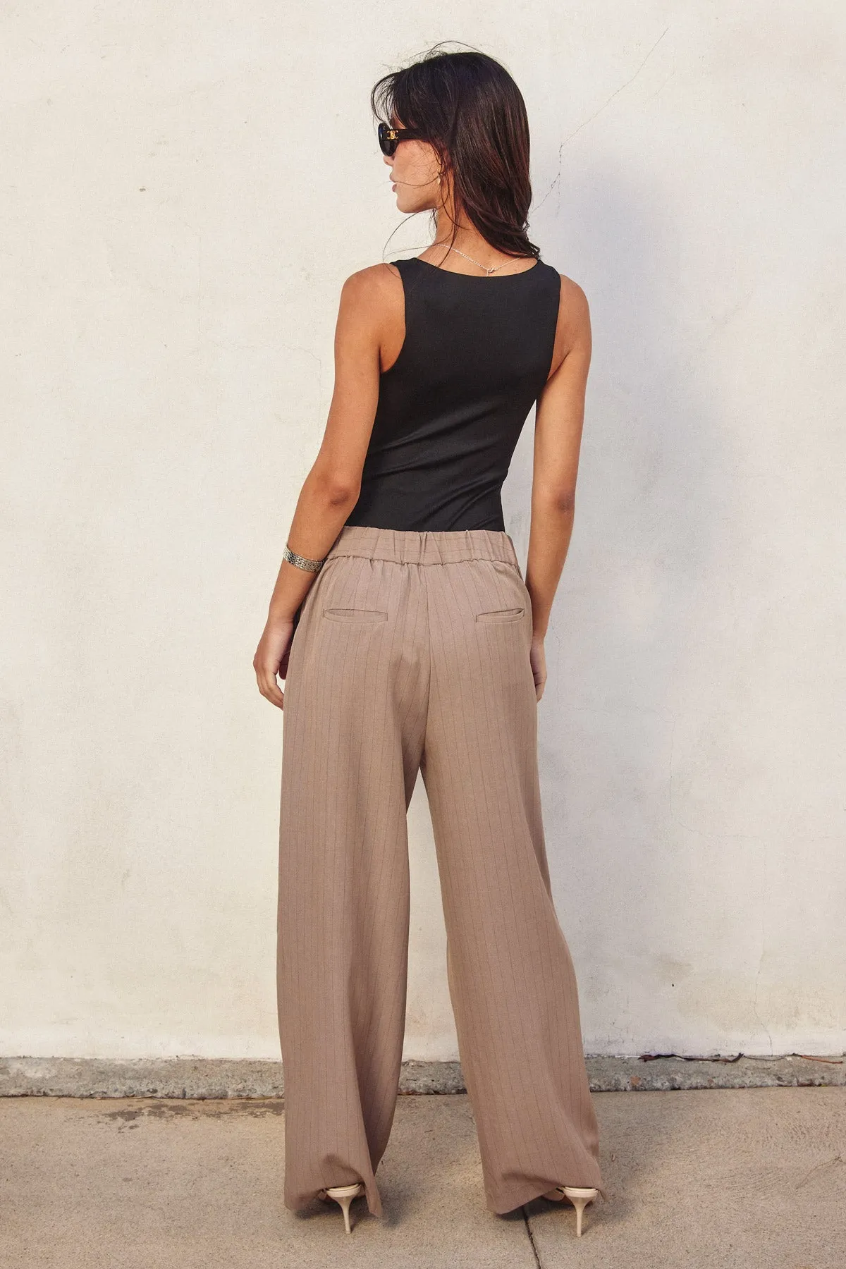 Rio Pinstriped Wide Leg Trousers