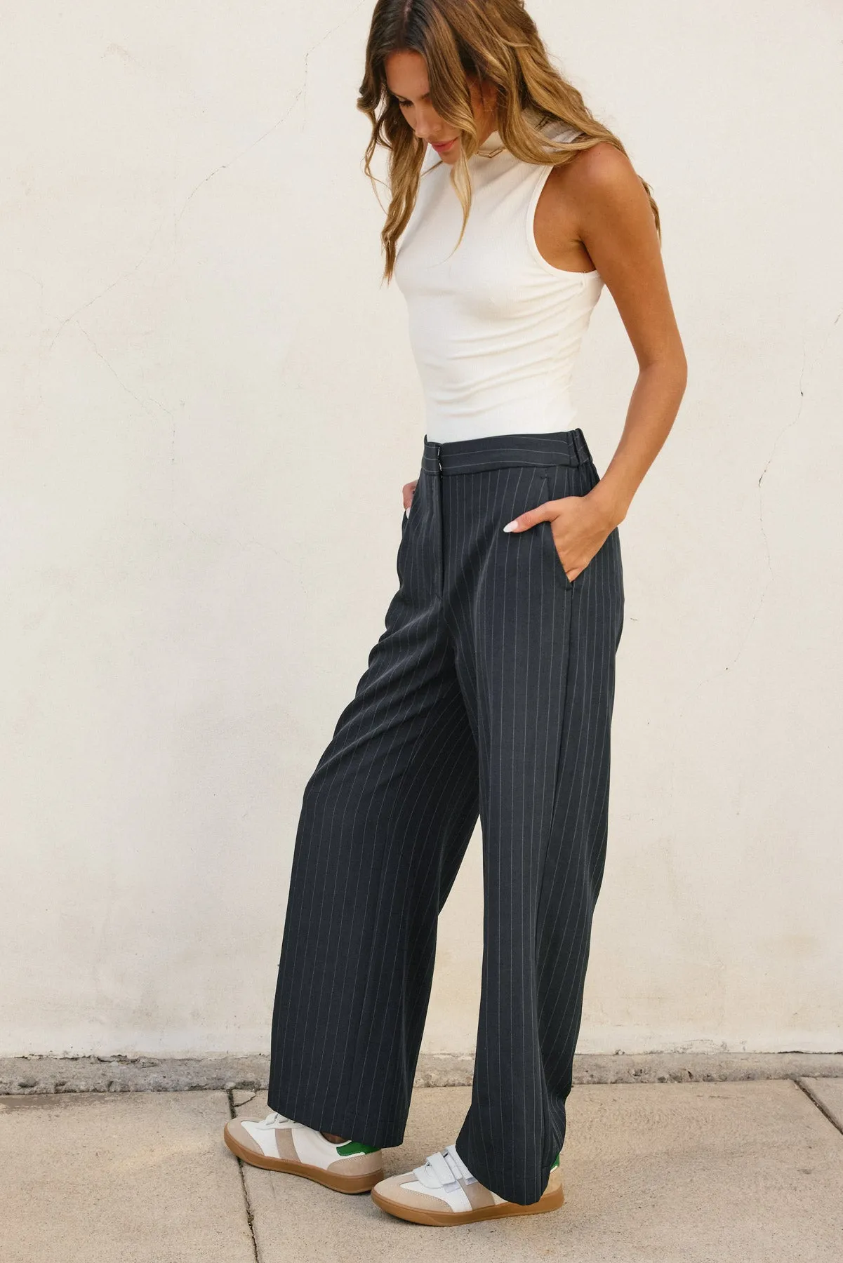 Rio Pinstriped Wide Leg Trousers