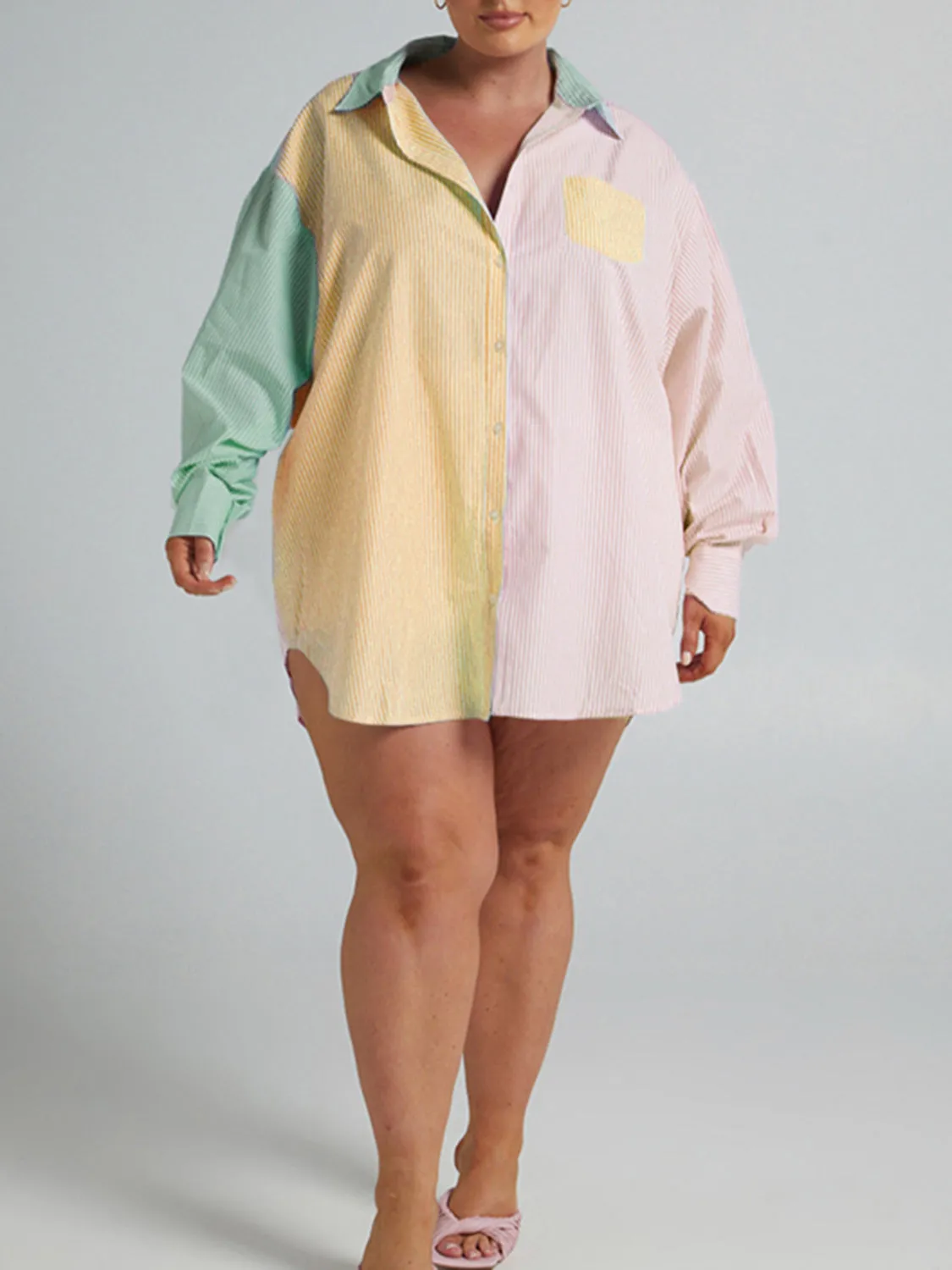 River Striped Button Up Shirt and Shorts Set