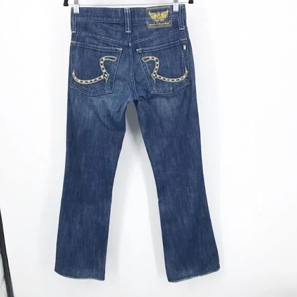 Rock &amp; Republic Embellished back pocket Boot Cut Jeans SIze 28