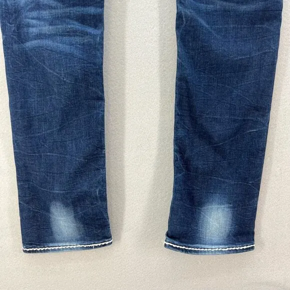 Rock Revival Women's Jeans Size 27 (4) Avery Straight Biker Moto Bling Crystal