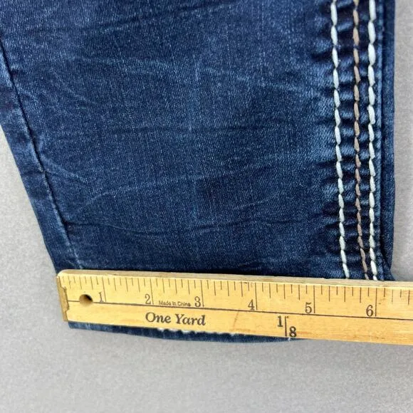 Rock Revival Women's Jeans Size 27 (4) Avery Straight Biker Moto Bling Crystal