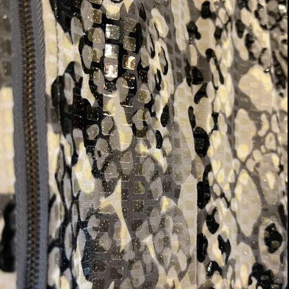 Ruby Rd Unique Shiny Abstract Shimmery Scales Embellished Full Zip Jacket Sz 8
