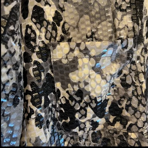 Ruby Rd Unique Shiny Abstract Shimmery Scales Embellished Full Zip Jacket Sz 8