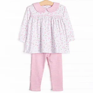 Saffron Stripes Legging Set, Pink
