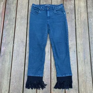 Scotch &amp; Soda Womens Maison Boyfriend Jeans Blue Stretch Fringe Slim Fit 29