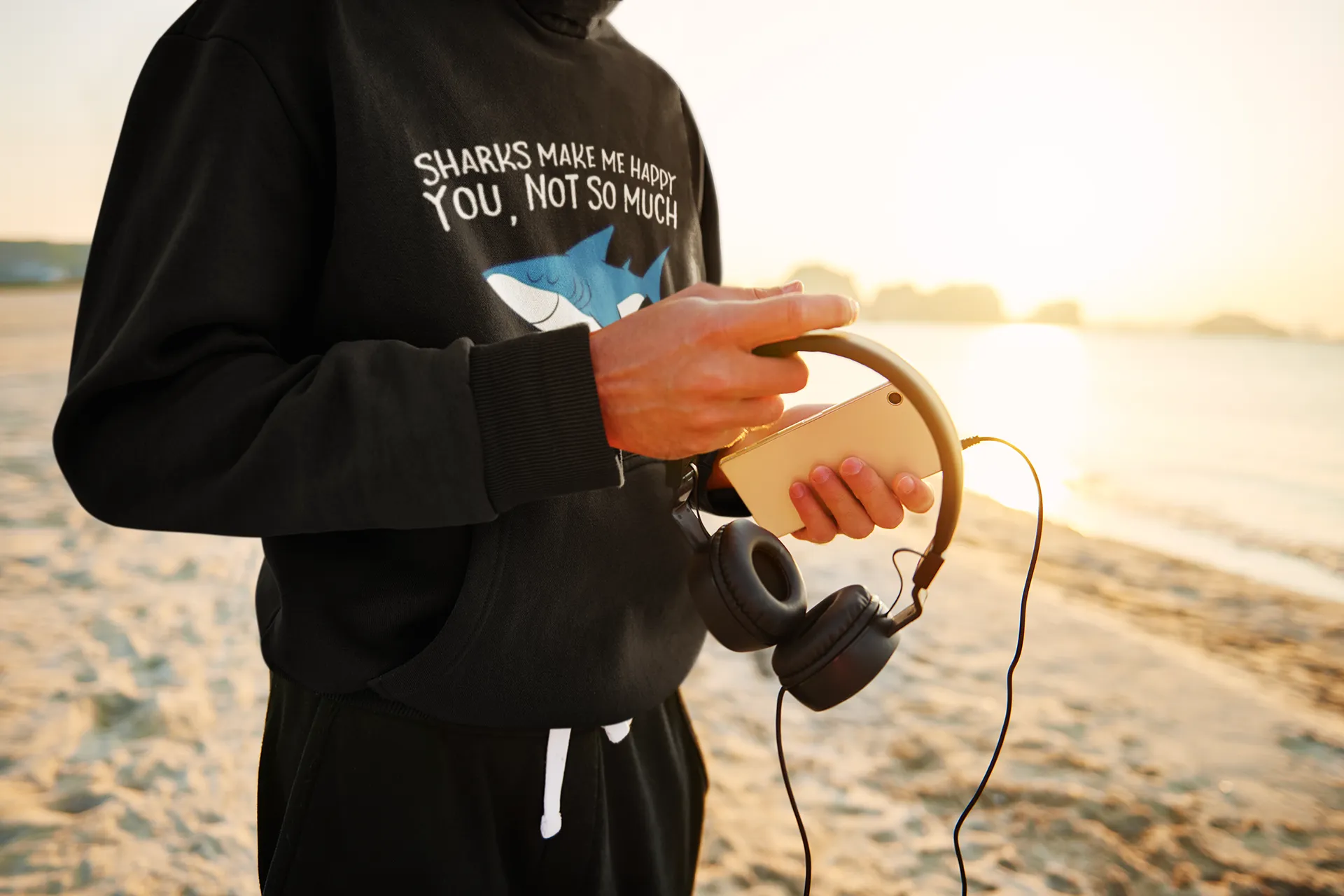 Scuba diving Hoodie for Men | Sharks make me Happy