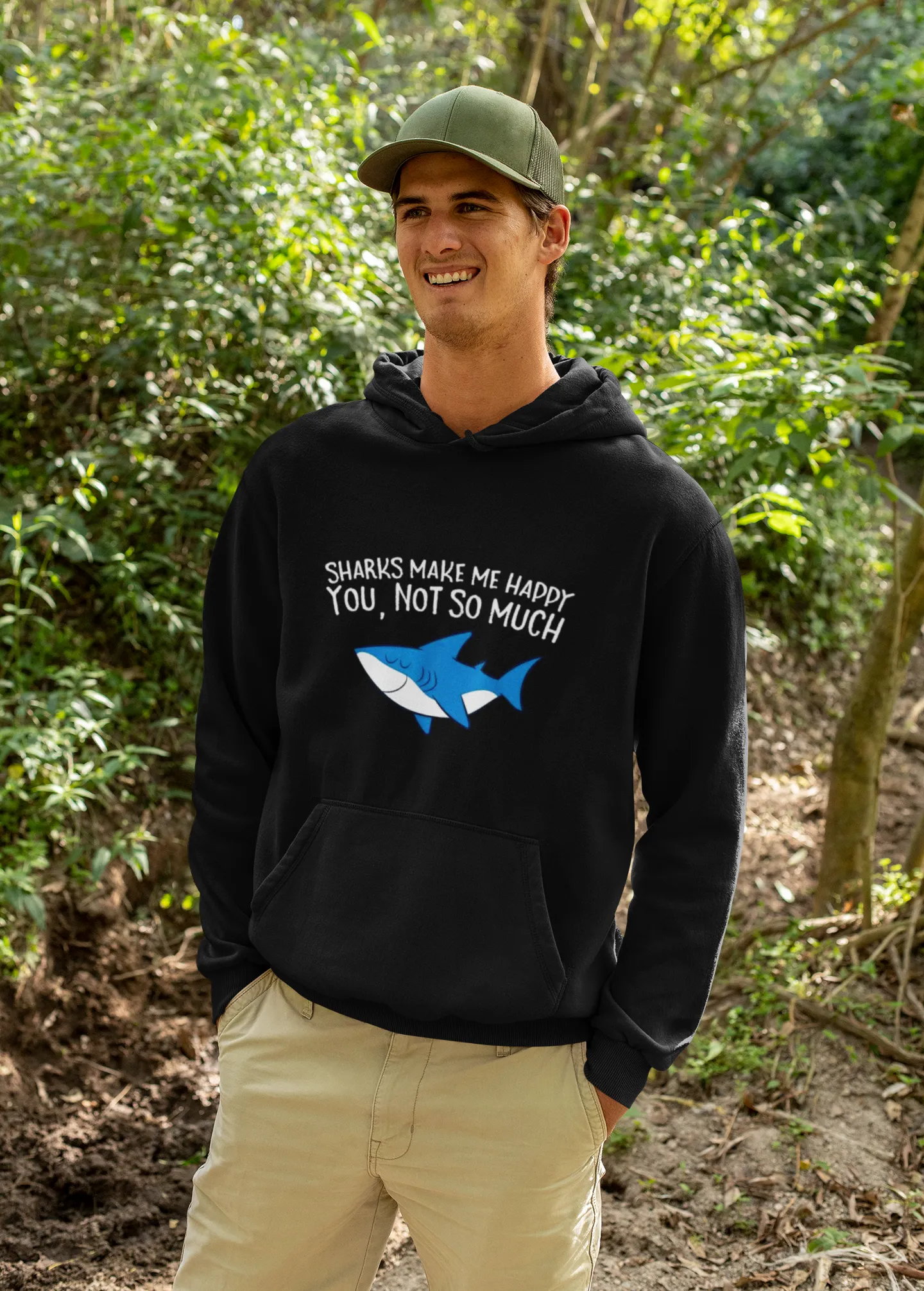 Scuba diving Hoodie for Men | Sharks make me Happy