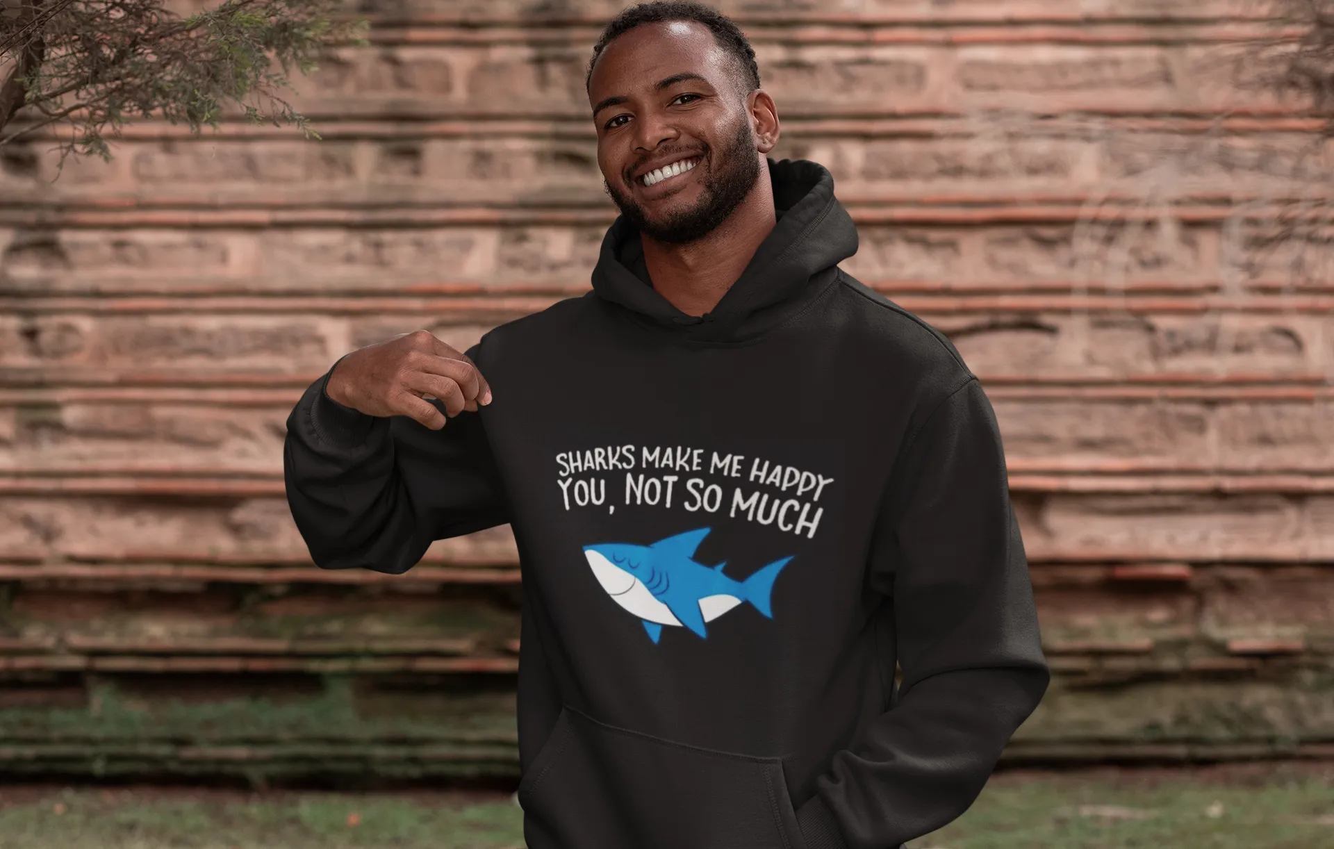 Scuba diving Hoodie for Men | Sharks make me Happy